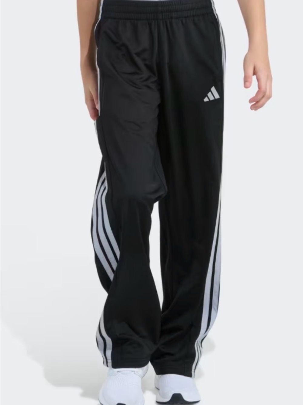 adidas Black Track Pants with White Stripe Detail
